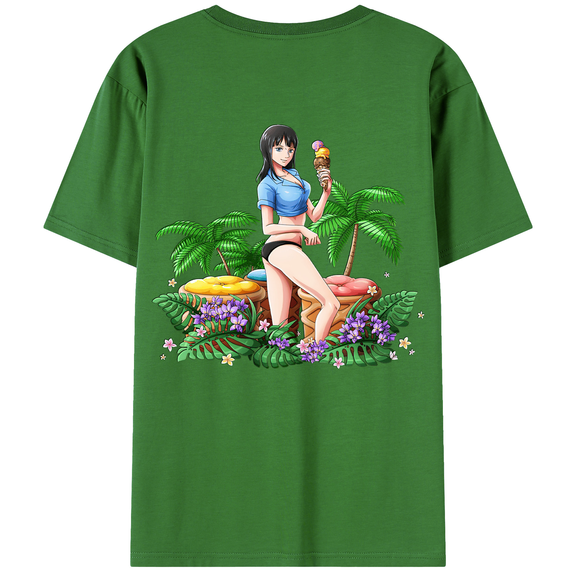 ワンピース ニコ・ロビン ONE PIECE Nico Robin レディース半袖Tシャツ(バックプリント)